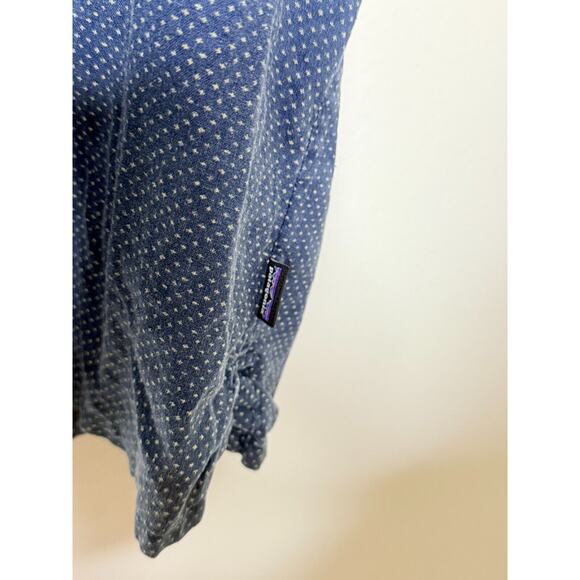 Patagonia Shirt Mens XL Blue Button Up Back Step Hemp Organic Cotton Pocket - Picture 3 of 7